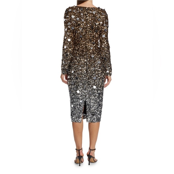 Badgley MischkaOmbre Sequined Cocktail Dress. Size 6. Retail: $615. - Picture 4 of 12